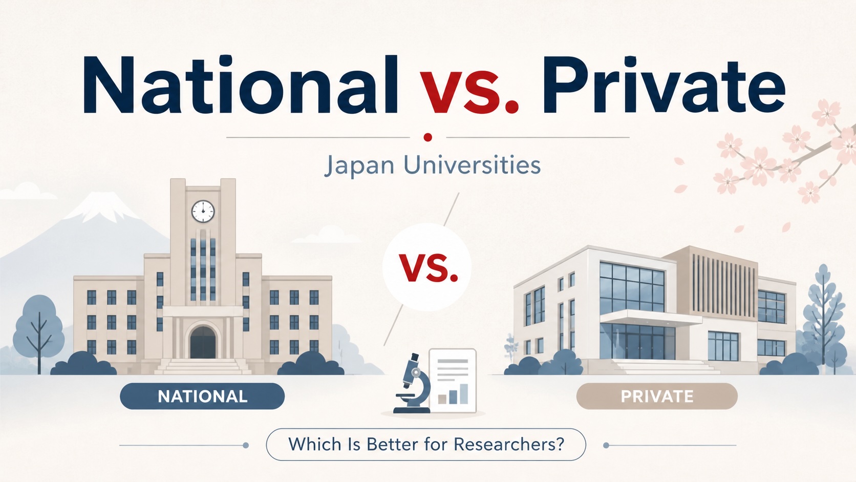 A researcher comparing national and private universities in Japan