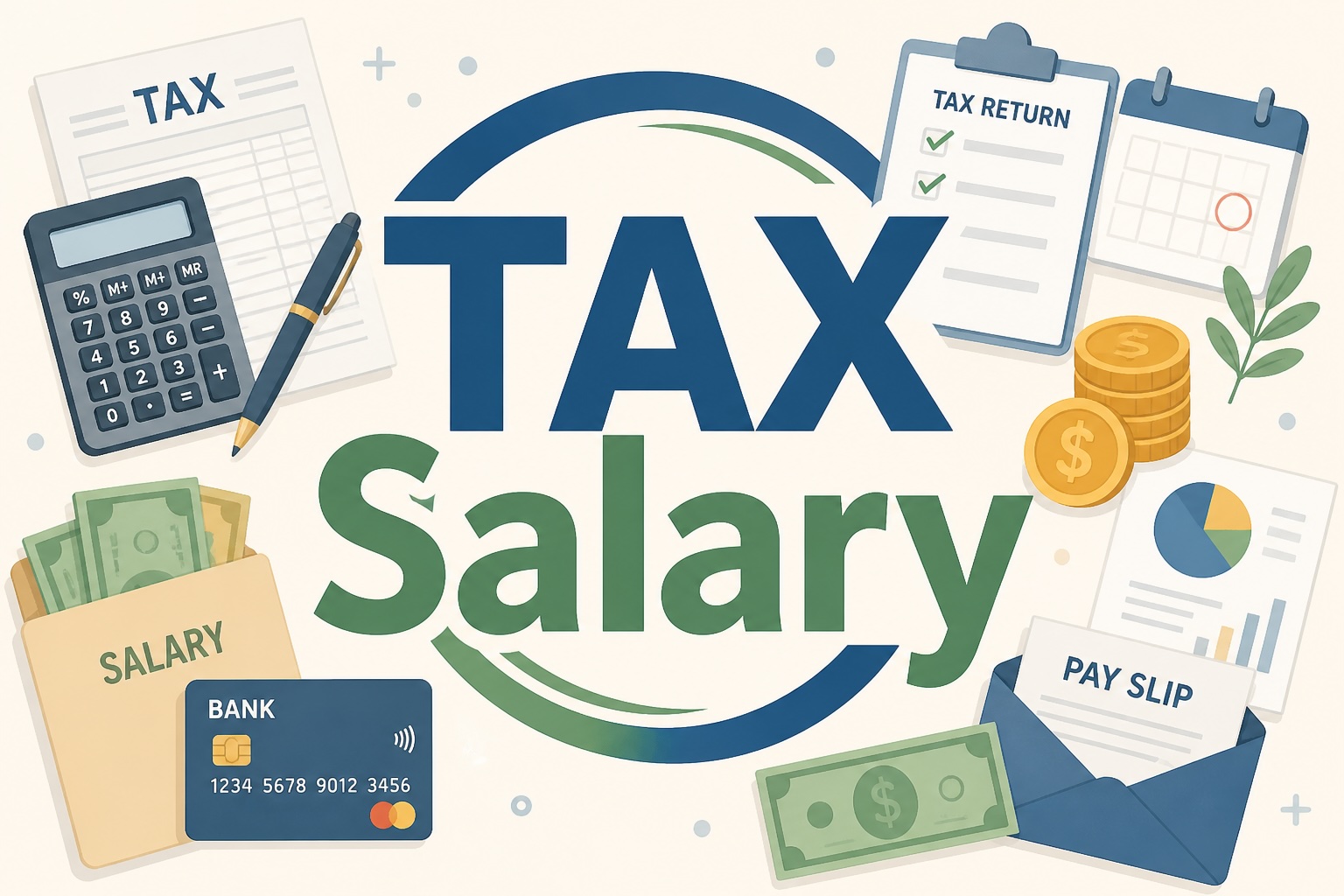 A foreign professional reviewing a Japanese payslip, tax documents, and salary information