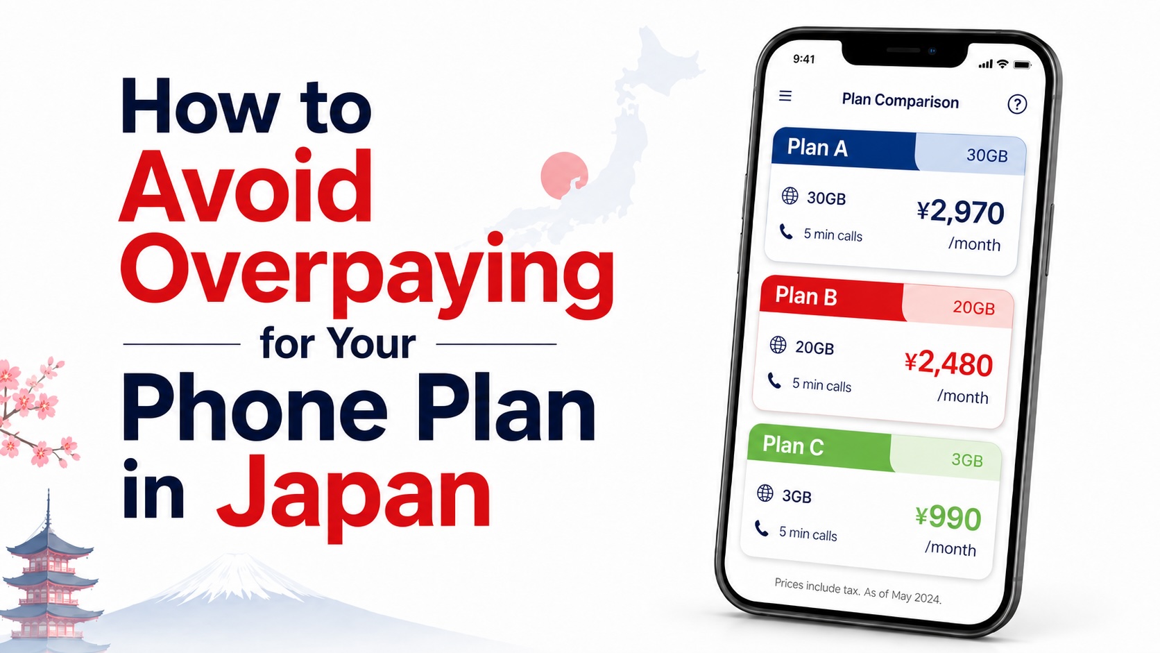A person comparing mobile phone plans and SIM options in Japan