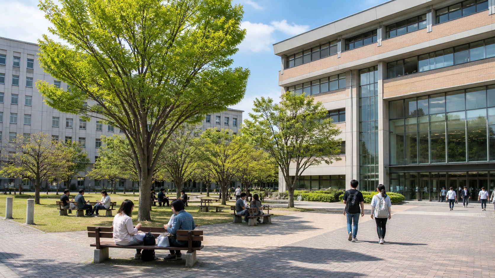 An international student reviewing graduate school information for study in Japan