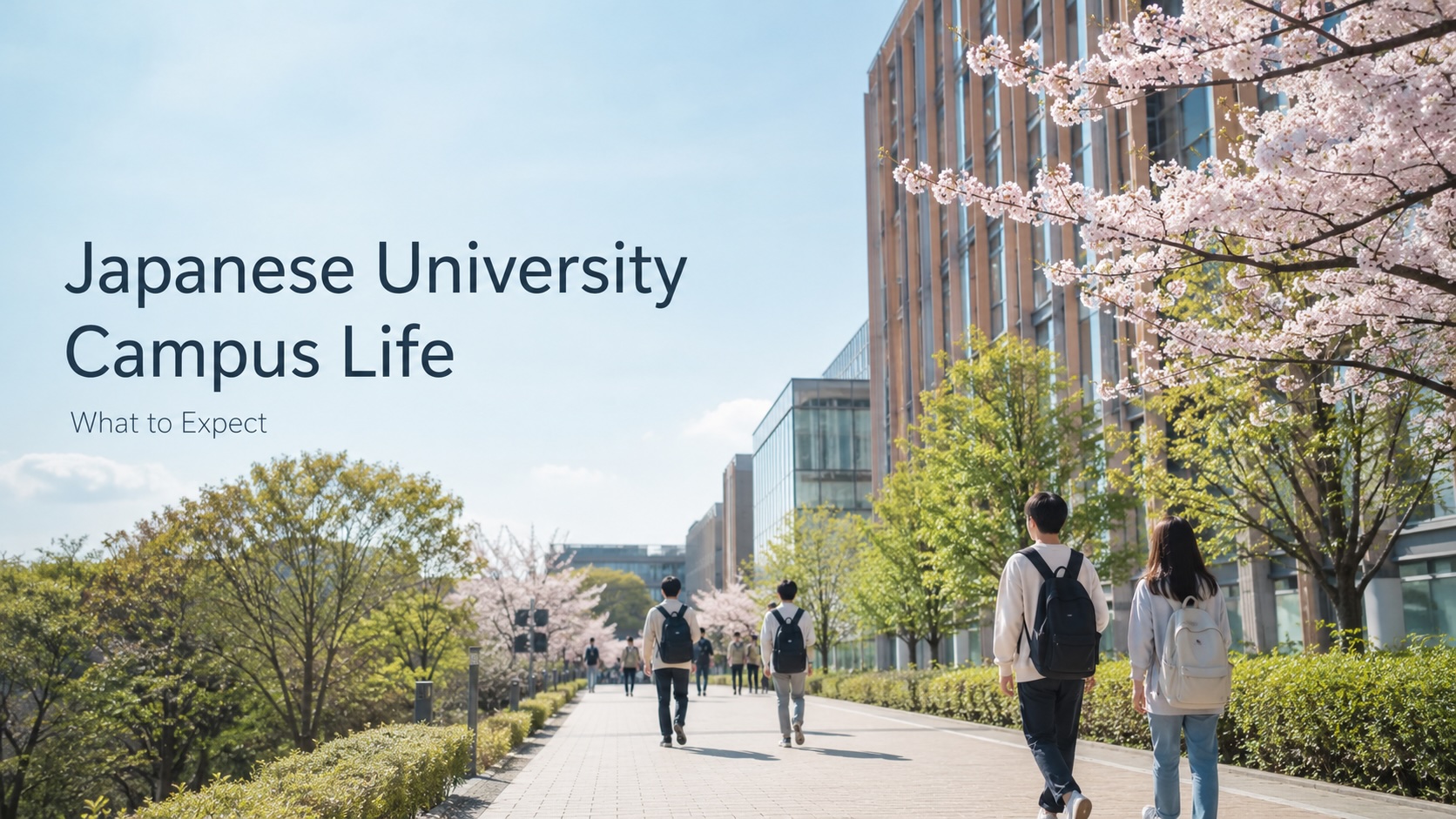 International students experiencing campus life at a Japanese university