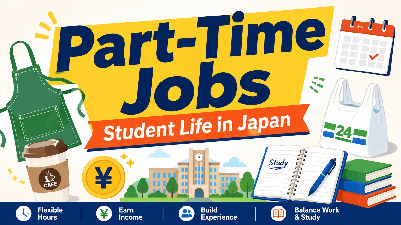 An international student balancing part-time work and university life in Japan